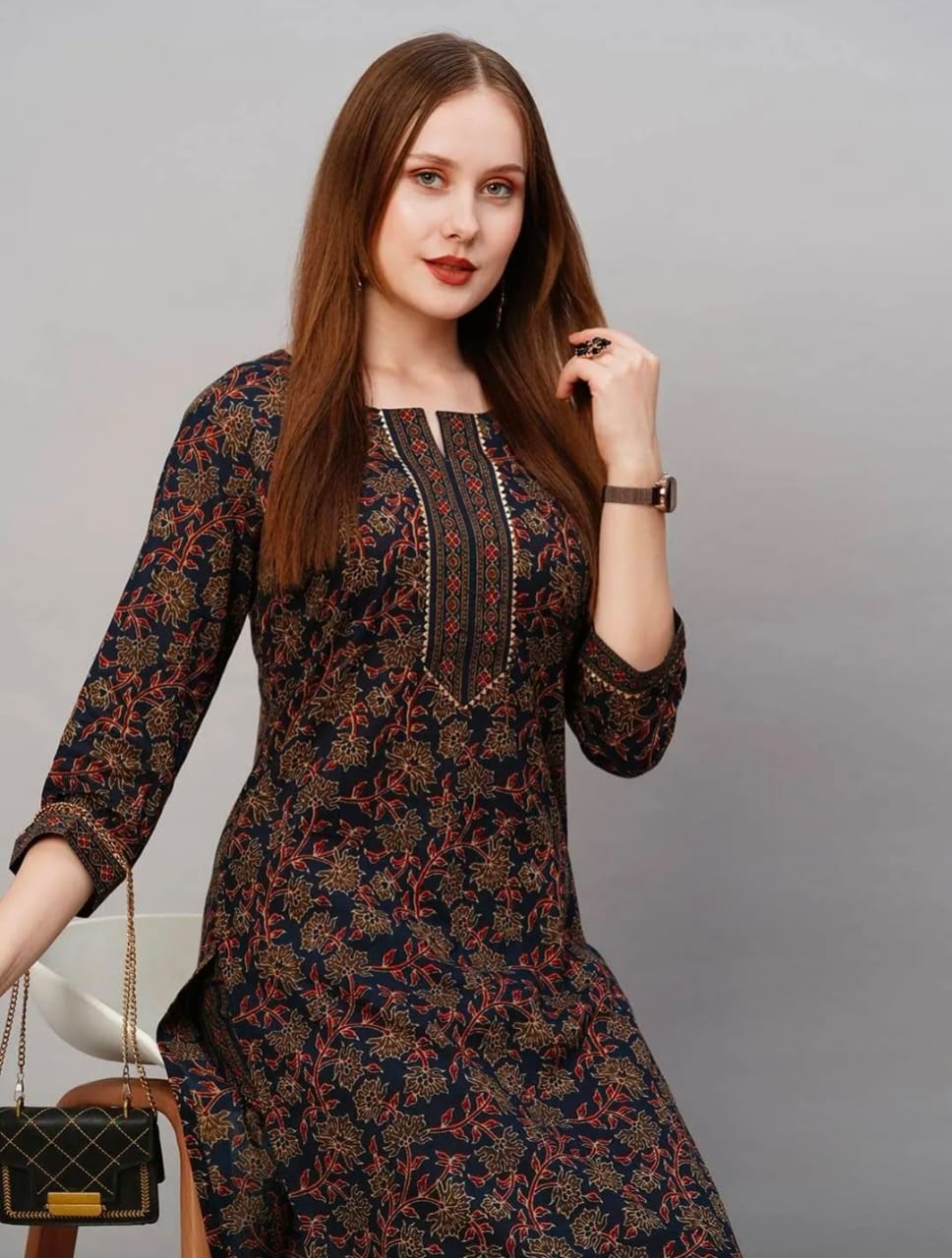 Shamal Printed Cotton Blend Kurti With Bottom Catalog